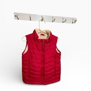 GAP Kids Deep Pink Quilted Vest with Sherpa Lining - Size 3